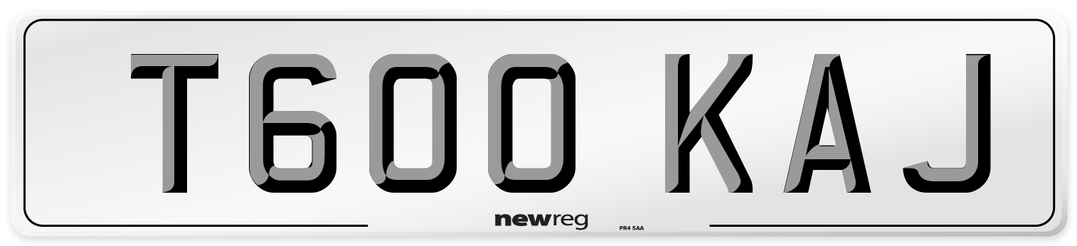 T600 KAJ Number Plate from New Reg